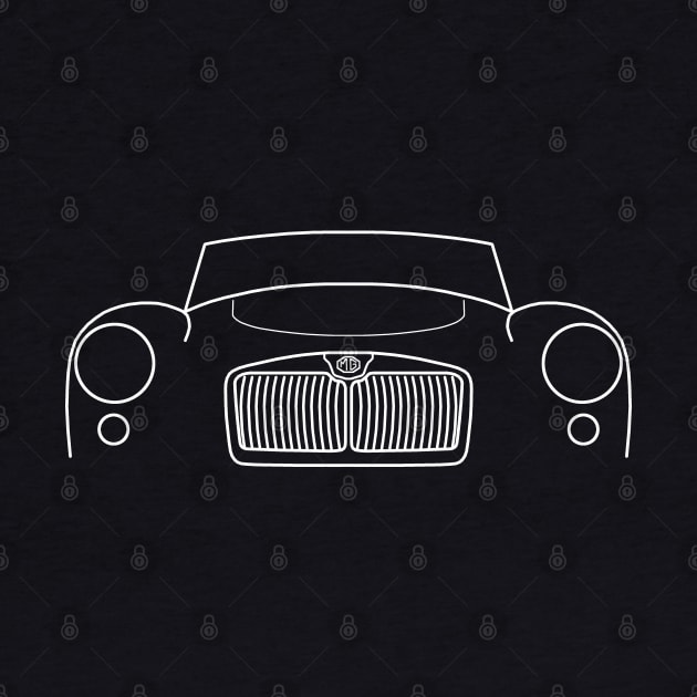 1961 MGA classic car outline graphic (white) by soitwouldseem